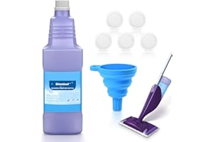 Bisenkud Refillable Bottle for Swiffer Wet Jet Mop - 1250ml /42.3 FL OZ - Leak-Proof HDPE Solution Bottle, Empty，Not for Powe