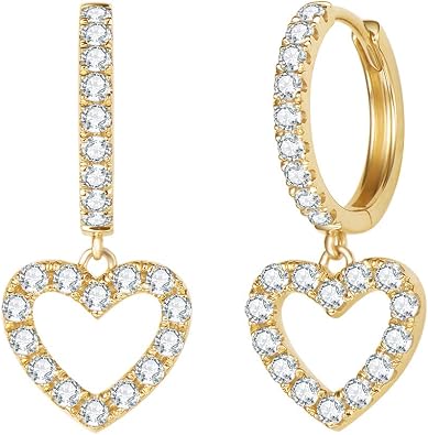 FANCIME 14K Solid White/Yellow Gold Pave 0.46 CTTW Diamond FANCIME