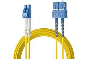 10Gtek OS2 Fiber Patch Cable - LC to SC 10Gb/Gigabit Singlemode Jumper Duplex 9/125 LSZH Fiber Optic Cord for SMF SFP Transce