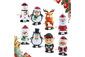 GENERIC 8PCS Christmas Wind Up Toys, 2025 New Christmas Stocking Stuffers Wind Up Toys Christmas Toys, Jumping Walking Toys Funny Toy Party Gifts for Christmas Party Favors Goody Bag Filler (Multicolor)