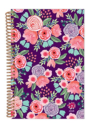 bloom daily planners 2018 Calendar Year Daily Planner - Passion/Goal Organizer - Monthly Weekly Agenda Datebook Diary - January 2018 - December 2018 - 6" x 8.25" - Purple Floral