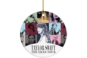AYEBEAU Christmas Taylors Version Tour Ceramic Ornament Cute for Swiftie Karma Ornament Round Ornament for Christmas Holidays Merry Swiftmas Taylor Album As Books Ornament (A)