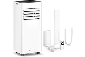 ZAFRO 8,000 BTU Portable Air Conditioners, 4 Modes Portable AC Unit with Fast Cooling/Energy Efficient/Remote/24Hrs Timer for Bedroom/Dorms/Indoor Rooms, White