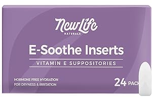 NewLife Naturals Vitamin E Suppositories 38IU ESoothe- Vaginal Dryness Irritation Menopause Atrophy Relief - All Natural Estrogen Free Feminine Care - 24 Inserts