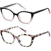 LKEYE Cat Eye Reading Glasses Women Blue Light Cute Computer Readers Stylish Spring Hinge Designer Retro Eyewear LK6096