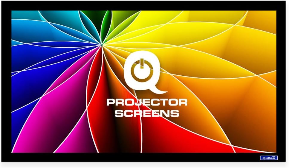 QualGear QG-PS-FF6-169-92-G 16:9 92-Inch 0.9 Gain High Contrast Fixed Frame Projector Screen - Grey