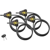 Master Lock - Keyed Alike Trail Camera Python Adjustable Cable Locks w/8 Keys, Model# 8419KA-4