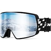 SNOWER Ski Goggles – Anti-Fog, HD OTG Snow Goggles with UV400 Protection, Snowboard Goggles for Men, Women, and Youth