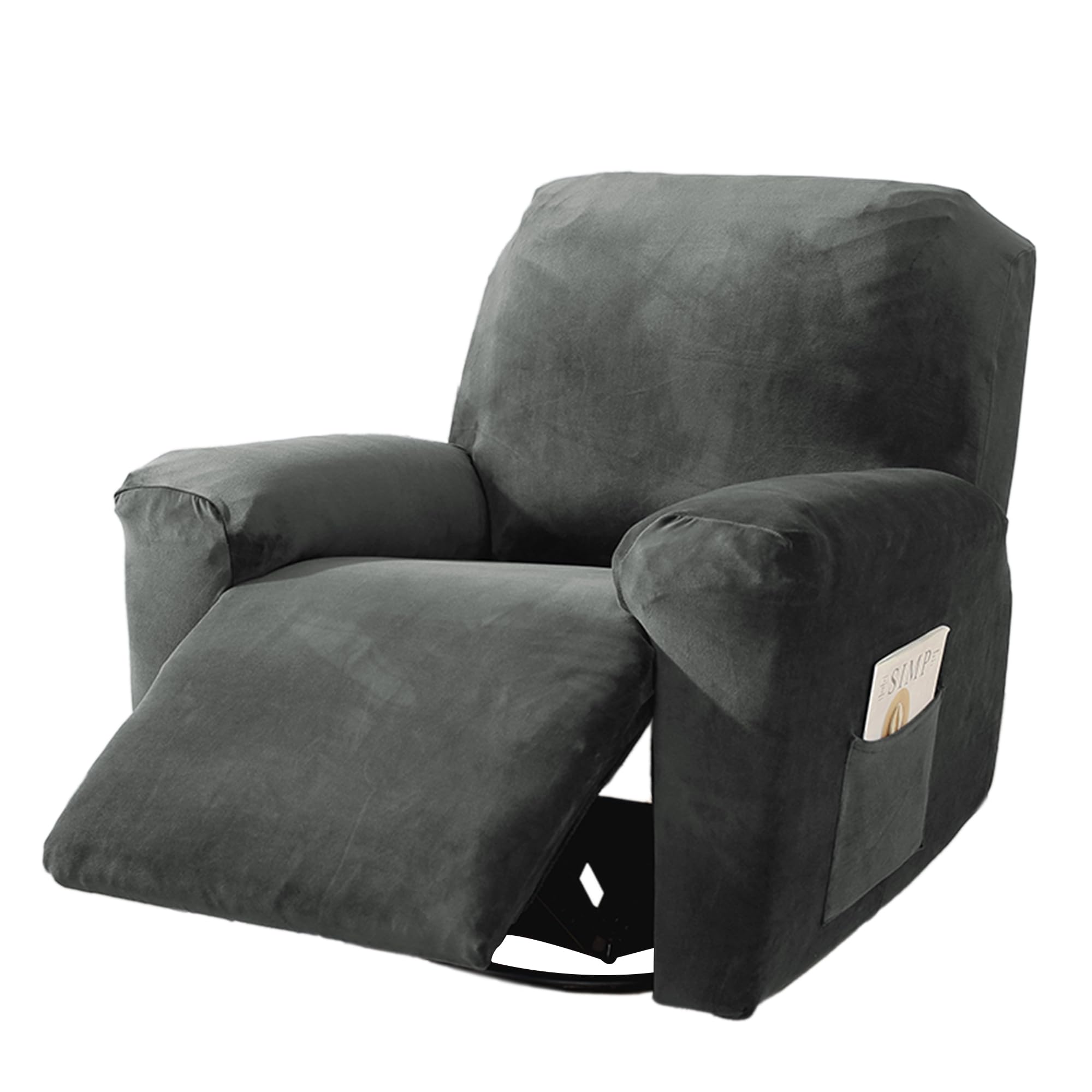 Photo 1 of NORTHERN BROTHERS Recliner Chair Covers, Stretchy Recliner Couch Covers, Lazy Boy Velvet Chair Covers, Sofa Cover (Dark Grey, XL 1 Seat)