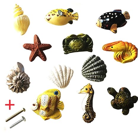 Set Of 4 Lemonadeus Unique Coastal Sea Life Starfish Crab