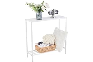Wimarsbon 29.5" Sofa Tables, Narrow Console Table, 2 Tier Thin Sofa Table, Small Entryway Table with Shelf, Side Display Stand, Metal Frame Sturdy for Hallway, Living Room