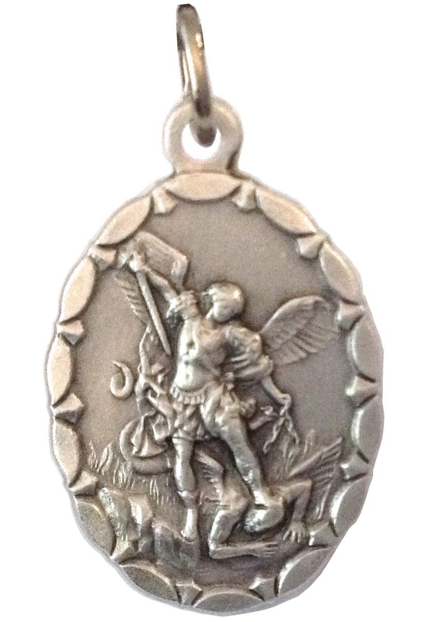I G J Saint Michael The Archangel Oval Shape Medal - The Patron Saint of Police - 100% Made in Italy