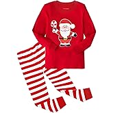 HYCLES Christmas Pajamas for Kids Girls Holiday Long Sleeve Sleepwear Santa Cotton Pajamas Sets for 2-12T Boys/Toddler Pjs