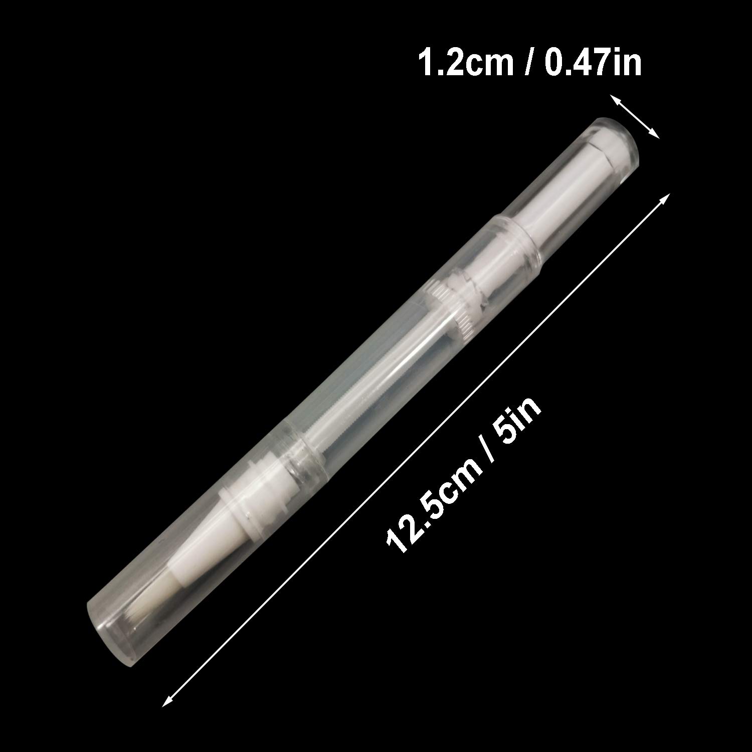 5 Pack 3 ml Transparent Twist Pens, Empty Nail Oil Pen with Brush Tip, Cosmetic Lip Gloss Container Applicators Eyelash Growth Liquid Tube (5x) : Beauty