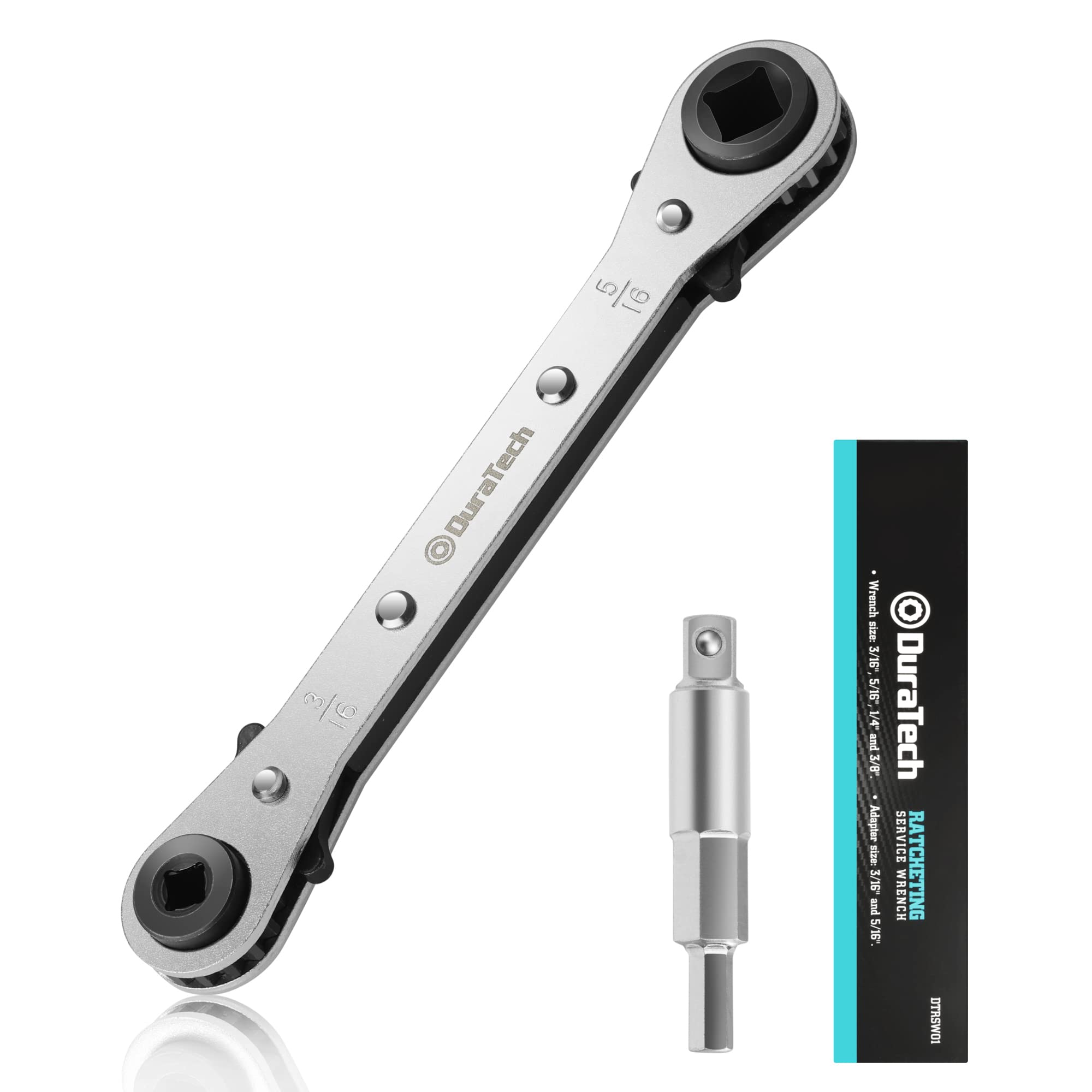 Photo 1 of DURATECH 4 IN 1 HVAC Service Wrench, 3/16", 1/4", 5/16", 3/8", Air Conditioning & Refrigeration Equipment, Hex Bit Adapter