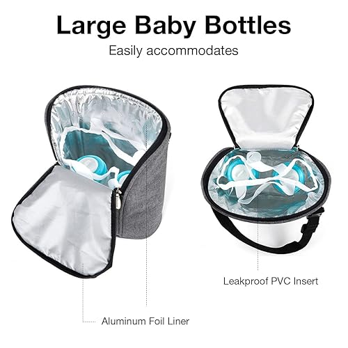 Lekebaby Baby Bottle Cooler Bag for Daycare Breastmilk Cooler On