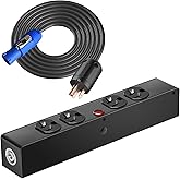 PowerCon Power Connector Box, 4 Edison Power, Suitable for DJ Equipment, Stage Lighting, and Sound Systems.Outlet for Indoor Use