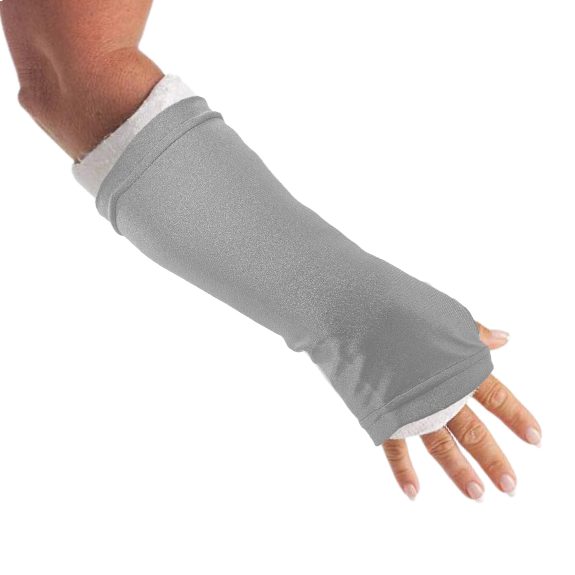 Arm Cast Sleeve Cover | Protects Arm Cast and Aids in Keeping your Cast Clean. Cast Protectors for Wrist Casts and Dressings, Plaster Cast Protector. (Grey, L)