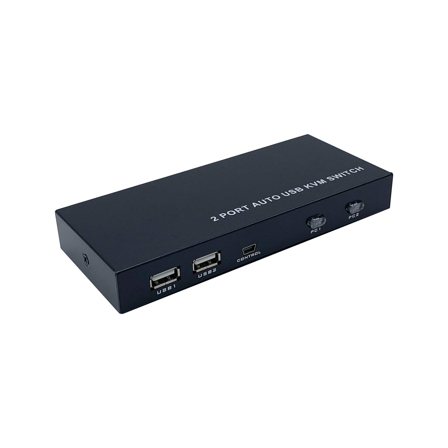 AISENS - A111-0400 - HDMI KVM Switch 4K@60Hz USB 1U-2PC with Power Supply, Black