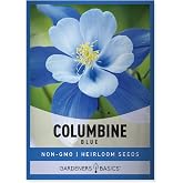 Gardeners Basics, Blue Columbine Seeds for Planting (Aquilegia Seeds) - Beautiful Blue Perennial Flower to Plant in Your Flower Garden Open Pollinated, Non-GMO