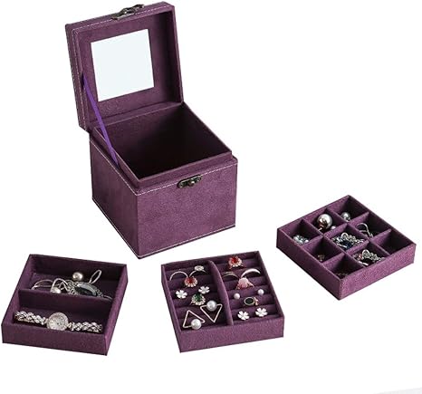 Amazon 美しい ジュエリー収納ボックス イヤリングネックレスリング収納ボックス 仕上げボックスホーム ドレッシングテーブル収納ボックス 絶妙 Color D ジュエリー収納 オンライン通販