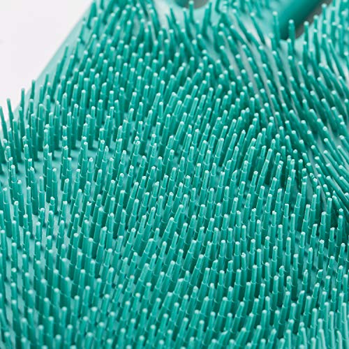 Magic Silicone Gloves wash Scrubber Gloves Reusable Cleaning Brush Gloves Heat Resistant Scrub Rubber Glove for Dish Washing Cleaning Kitchen Household Washing The Car Pet Hair Care (Green)