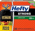 Hefty Strong Large Trash Bags (Lawn and Leaf, Drawstring, 39 Gallon, 38 Count)