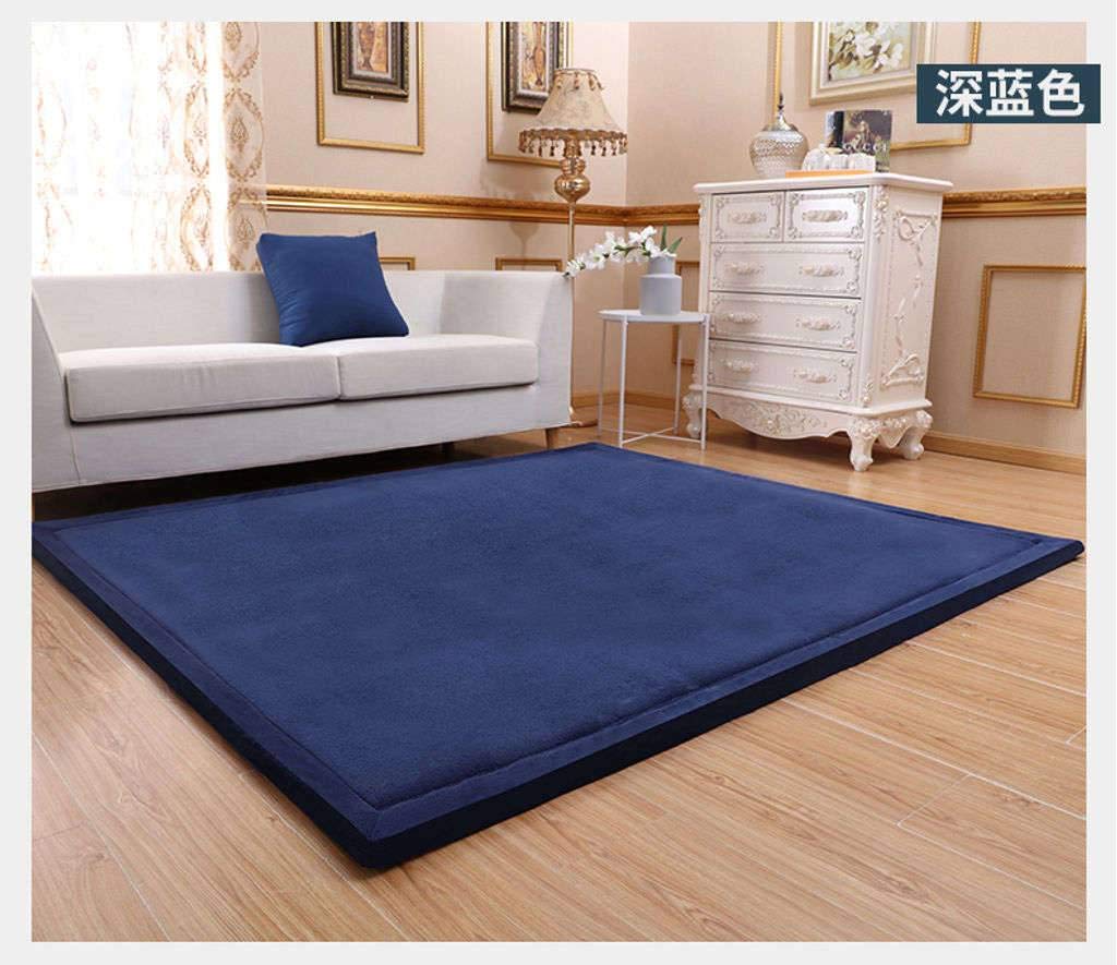 MO&SU Japanese Foldable Tatami Floor Mat, Plush Baby Play Mat Non-Slip Rug Anti-Fall Children's Crawling Mat Area Rug Yoga Mat Meditation Pad-200x150cm(79x59inch)-C