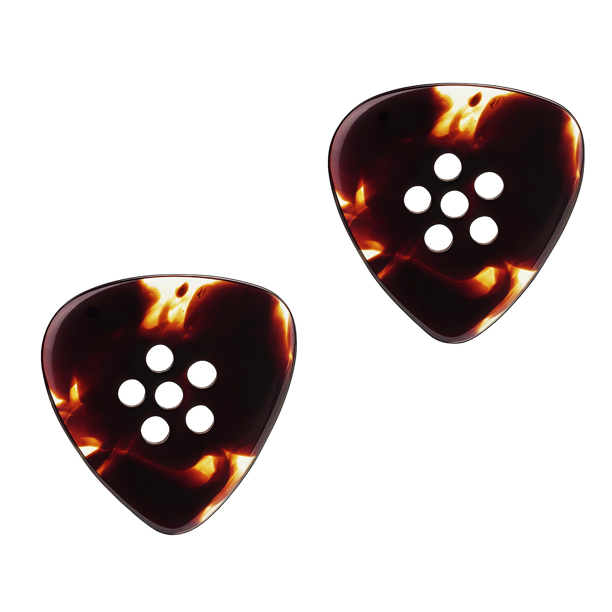 Musiin Hand-Made 3in1 Multi Flat clear Tone Premium thick Pick for Electric Guitar Bass Jazz Blues Guitar (Tortie) 2 pcs