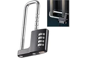 Cabinet Lock,Combination Padlock,U Shaped Padlock,Stainless Steel Gym Locker Lock Code Long Adjustable Shackle Lock for Outdo