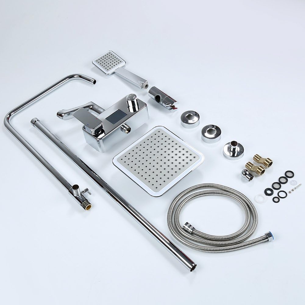 Affichage A Lcd Mitigeurs De Douche A Montage Mural Avec Double Pommeau Systeme De Douche Tete De Douche Pluie Et Pommeaux De Douche A Main Bricolage Cuisines Et Salles De Bain Ram Mount Co Uk