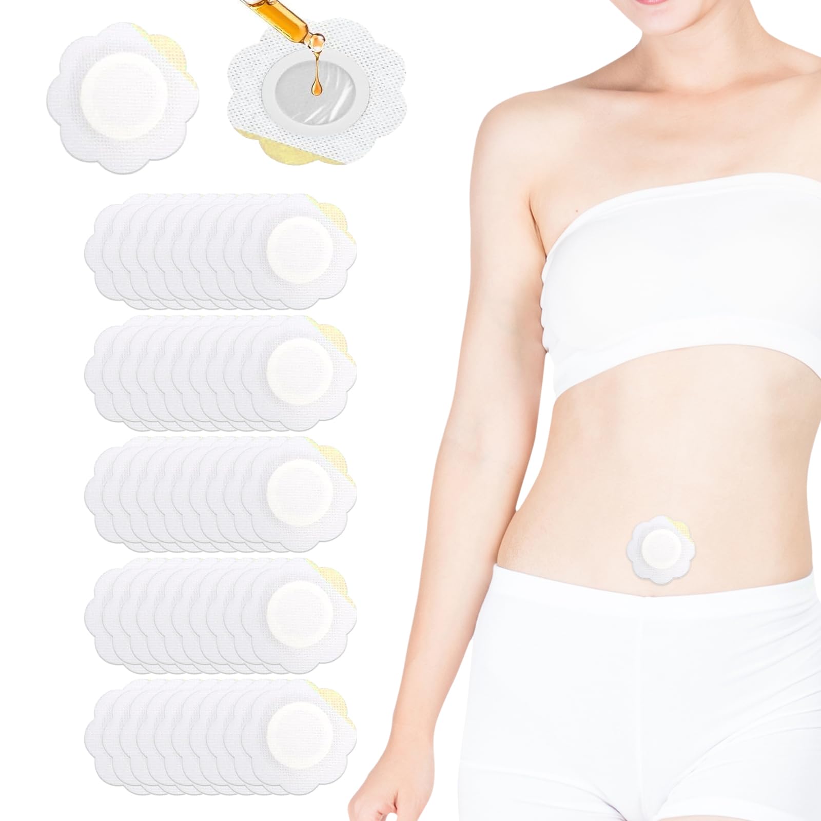 Photo 1 of 50 Pcs Castor Oil Patches Disposable Castor Oil Patches Belly Button Castor Oil Belly Button Patch Caster Oil Patch Castor Oil Disposable Patches Castor Oil Navel Patch Castor Oil Stick On Patches