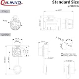 CNLINKO LP-12 Waterproof Connector IP68 2 Pin Aviation Plug Socket M12 PBT view 4