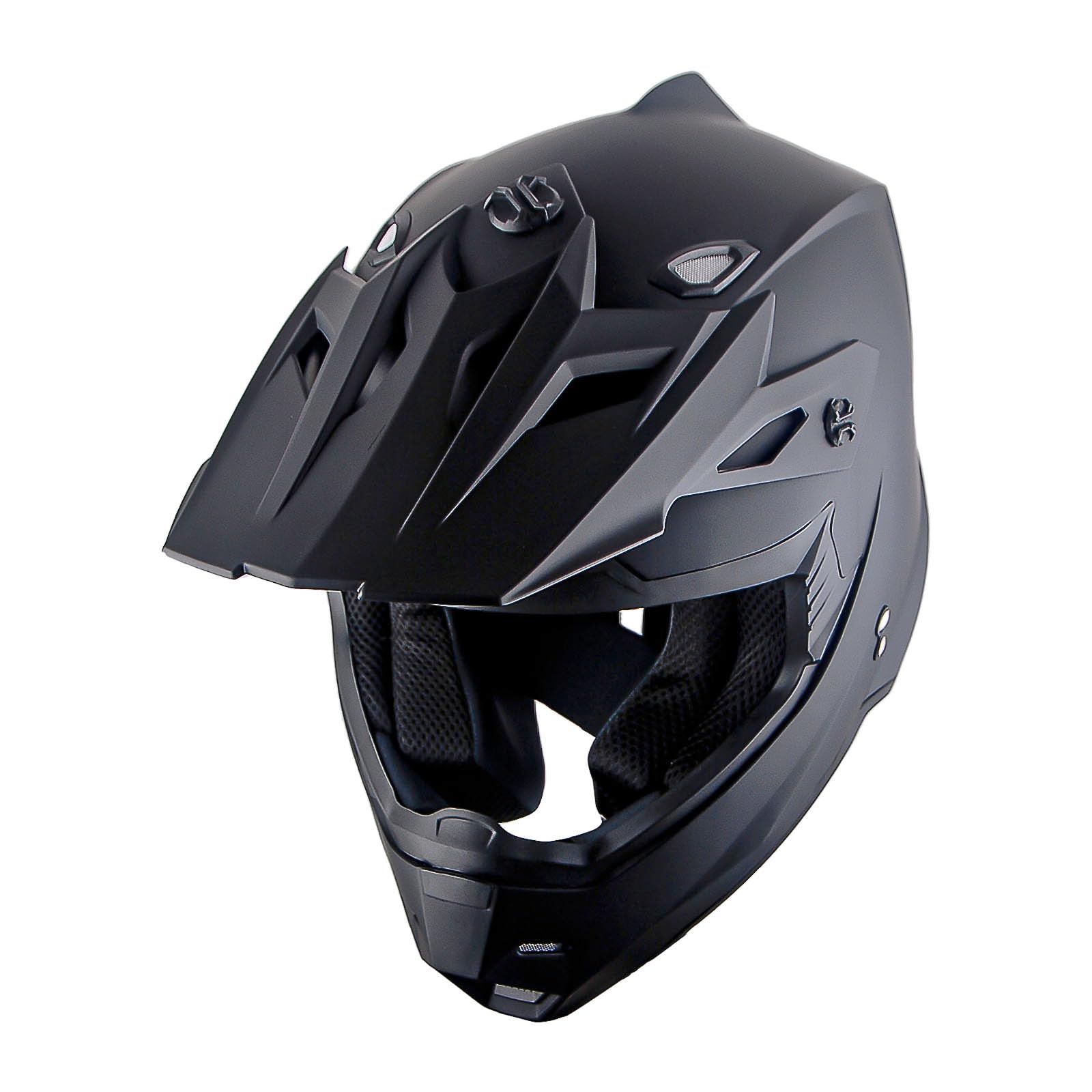 Photo 1 of 1Storm Adult Motocross Helmet BMX MX ATV Dirt Bike Four Wheeler Quad Motorcycle Full Face Helmet Racing Style: HF801 Matt Black