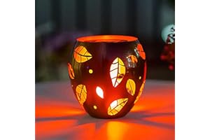 SUNNYGARDEN Metal Table Solar Lanterns Outdoor Waterproof, Solar Fire Bowl with Flickering Flame Garden Decor for Patio Outdoor, Solar Lantern Christmas Gardening Gifts for Women Grandma Mom