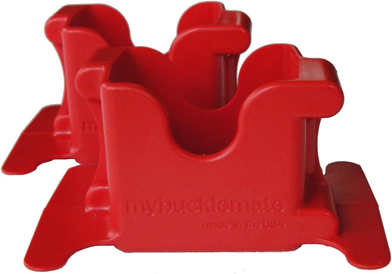 MyBuckleMate Seat Belt Buckle Holder ~ Makes Buckling Easier for Tots to Adults (Red)