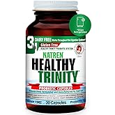 Natren Healthy Trinity Probiotics Supplement - 30 Dairy and Gluten Free Gel Capsules - Improve Gut and Digestive Health, 30 Billion CFU - Lactobacillus Acidophilus, Bifidobacterium, Bulgaricus