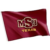 Desert Cactus Midwestern State University MSU Flag - 3 x 5 Feet Mustangs Banner, Indoor/Outdoor Durable Fabric, 100% Polyester Design (Style 1)