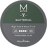 MITCH by Paul Mitchell Matterial Finishing Clay for Men, High Hold, Ultra-Matte Finish, For All Hair Types, 3 oz.