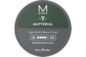 MITCH by Paul Mitchell Matterial Finishing Clay for Men, High Hold, Ultra-Matte Finish, For All Hair Types, 3 oz.