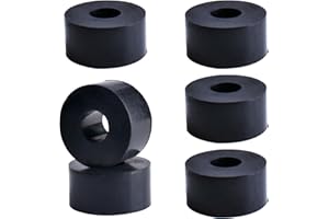 YOUFEN Multi Purpose Rubber Spacer 1 Inch OD x 3/8 Inch ID x 1/2 Inch Thickness, Rubber Washers 6 Pcs Anti Vibration Black Rubber Bushings Spacers for Screws Bolts Home Car Accessories