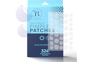 BLOOMORA Invisible Pimple Patches for Face (324 Count), Hydrocolloid Patch for Acne Spot Treatment, Acne Treatment for Face, Acne Patches, Zit Patches for Acne, Pimple Patch (S/L)
