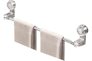 Expandable Suction Cup Mounted Towel Rack Adjustable Holders Holds 4 to 6 Towels Firmly for Bathroom Tiles Suction Cup Towel 