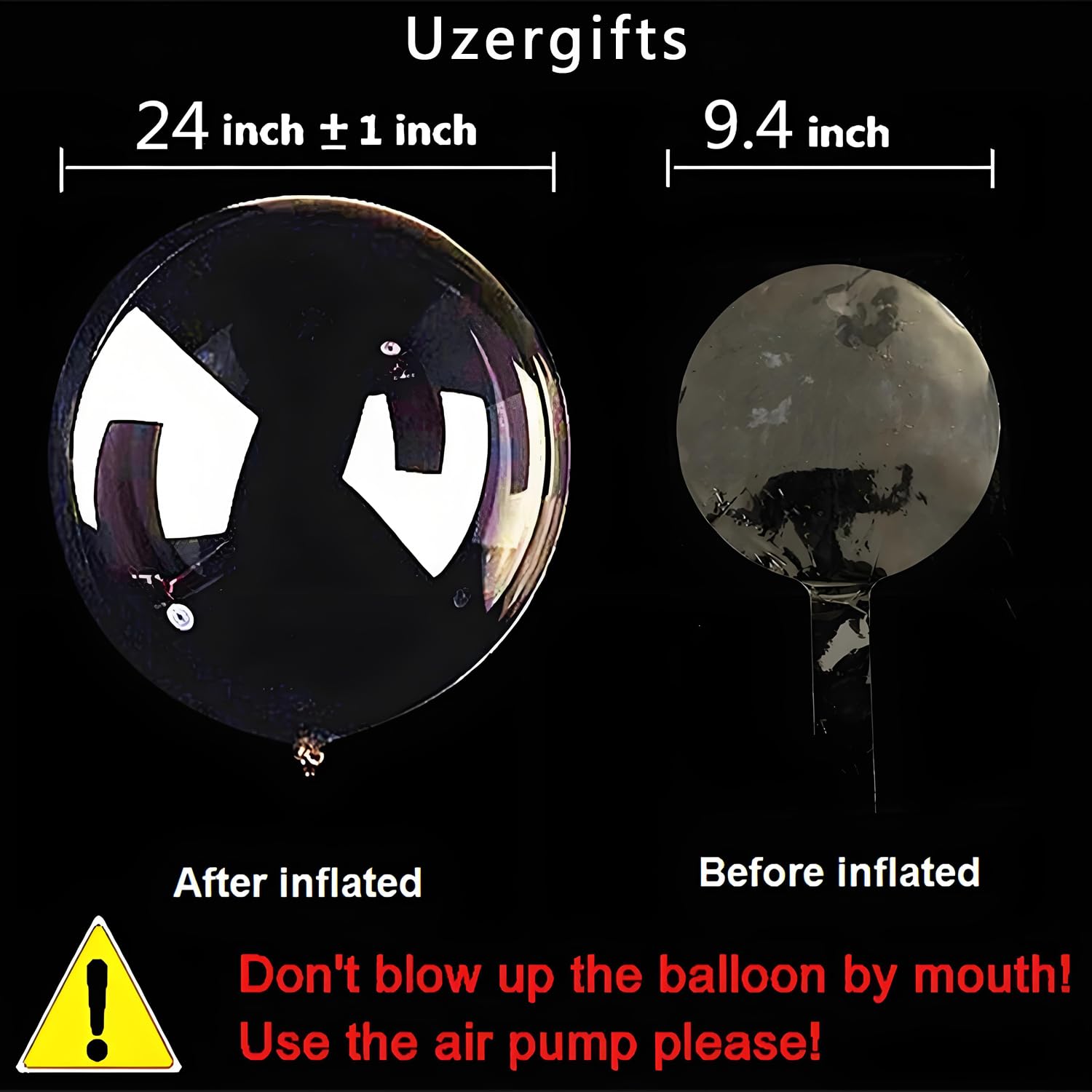 Bobo Balloons 25 Packs, 24 Inch Helium Style Transparent Bubble Bobo Balloons for LED Light Up Balloon, Gifts for Christmas,Wedding,Birthday Party Decorations (LED String Not Included) (25 PCS)