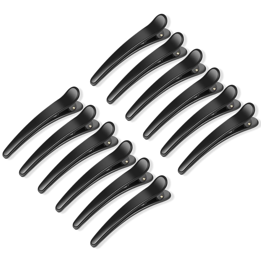 12 Hair Sectioning Clips, Duckbill Hair Clips, Bangs Hair Clips, Makeup Hairdresser Clips, Professional Hairdresser Clips, for Salon Styling & Care, Hair Dying Accessories, Black
