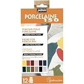 Pebeo Porcelaine 150 China Paint Exploration Set # 2- Set of 6 (Colors may vary), DIY Arts &amp; Crafts Supplies, Heat-Resistant Finish, Microwave &amp; Dishwasher Safe Formula, 20 ml Bottles (757472), 0.6 Fl Oz (Pack of 12)