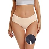 OVRUNS Seamless Underwear for Women Skin-friendly Breathable No Show Panty Liners Invisible Workout Gym Briefs, Light Nude, M