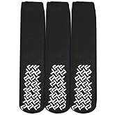 Personal Touch Top of the Line Hospital Non Skid Slipper Socks, Ladies or Men's Colors, 3 Pairs