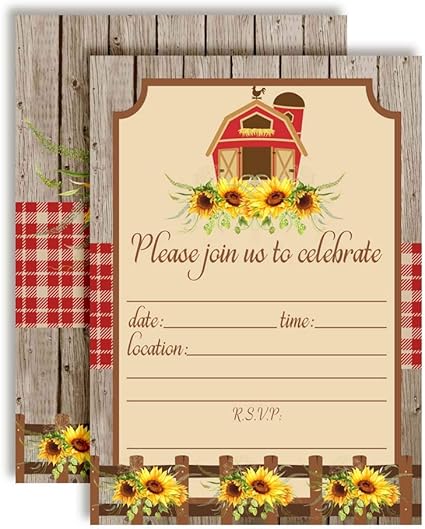 Amazon Com Rustic Barn With Sunflowers Fall Autumn Party
