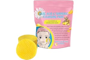 MUOCOBU Turmeric Cleansing Pads, Turmeric Kojic Acid Pads for Dull Skin, Turmeric Cleansing Pads for Face, Helps Balance Skin Oil And Water (Pink)